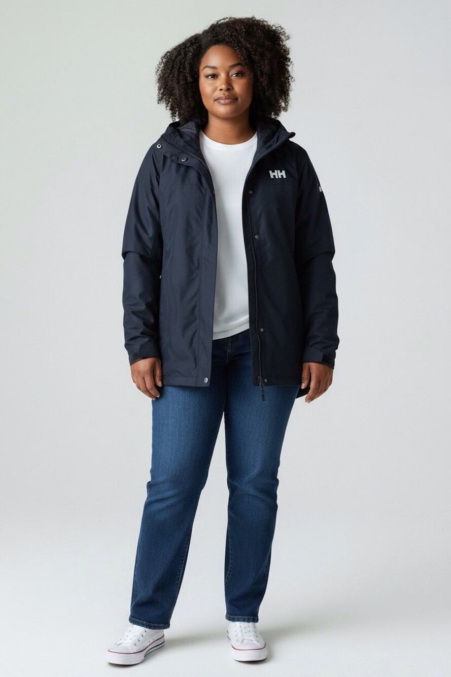 Women's Helly Hansen Aden Plus Long Coat BLUE $130, Size: 1X